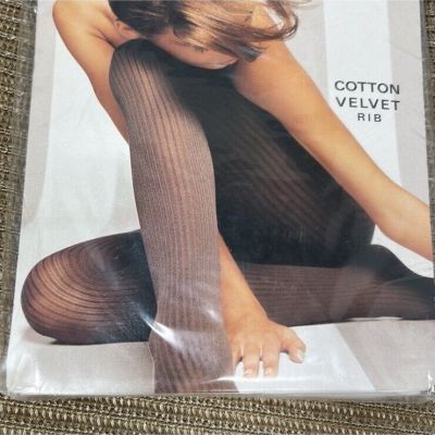 Wolford Cotton Velvet Rib Tights Women’s Medium Admiral